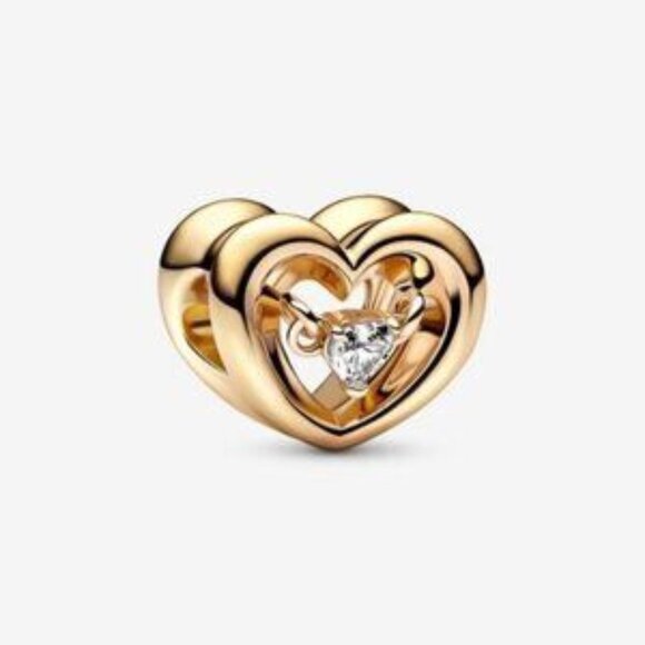 Pandora Shine Radiant Heart & Floating Stone Charm - Picture 1 of 5